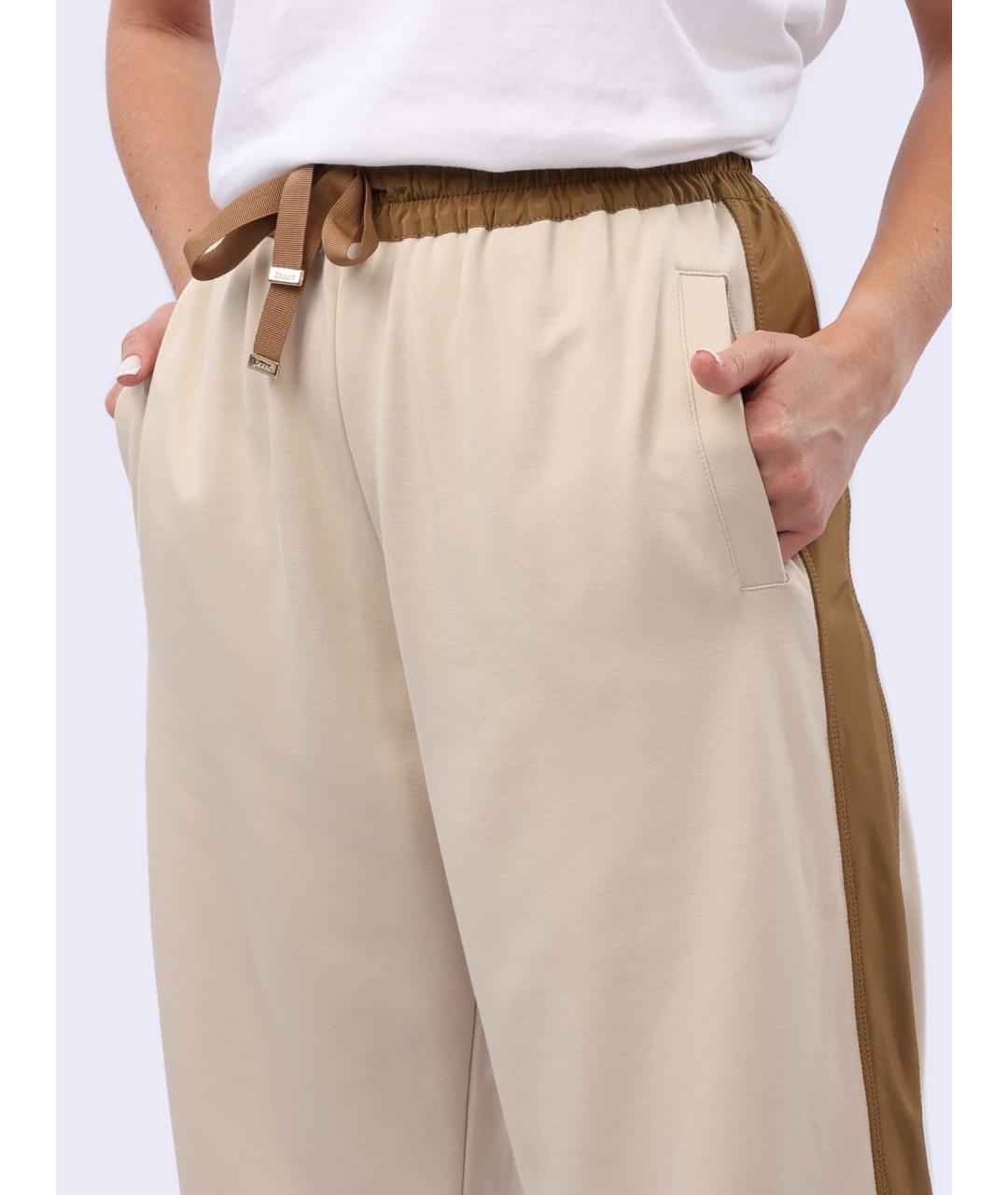 HERNO Бежевые вискозные прямые брюки, фото 3