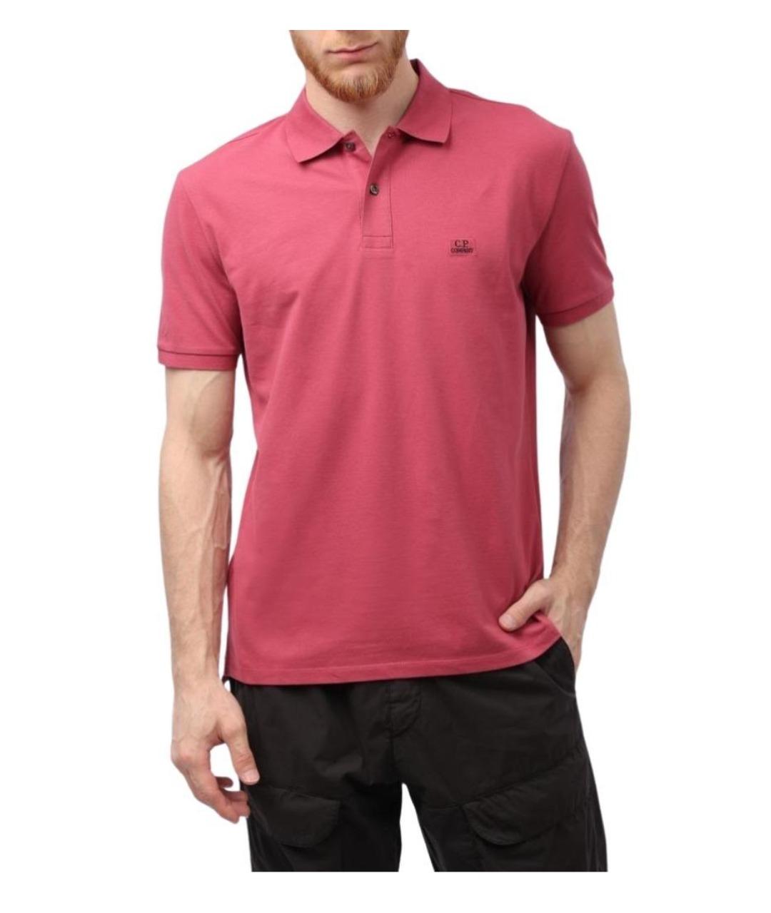 CP COMPANY Коралловое хлопковое поло с коротким рукавом, фото 1