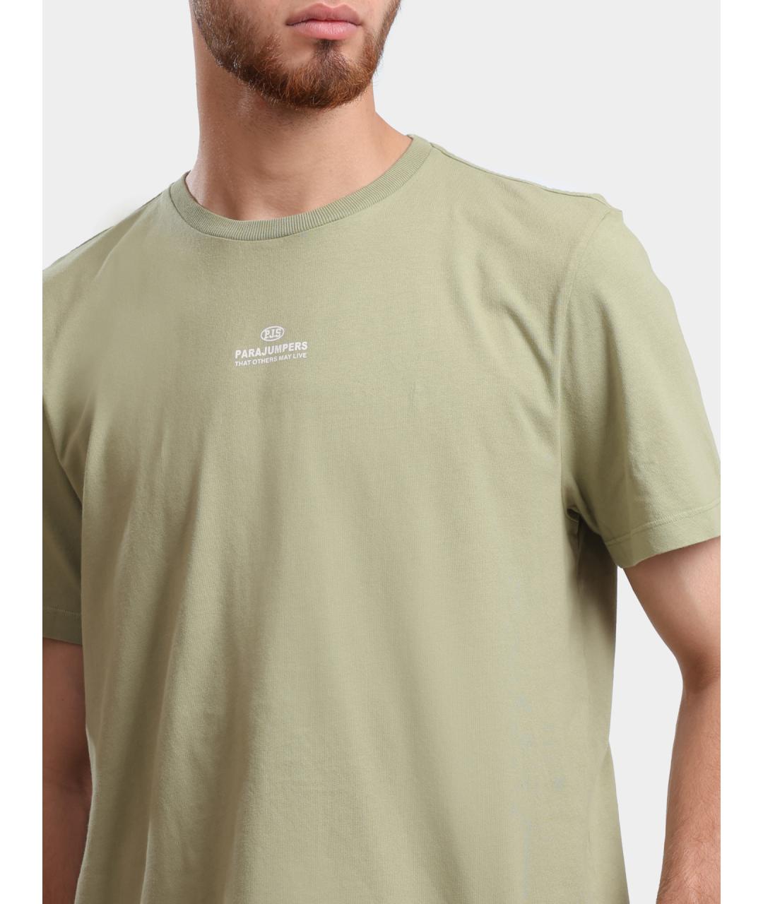 PARAJUMPERS Зеленая хлопковая футболка, фото 4