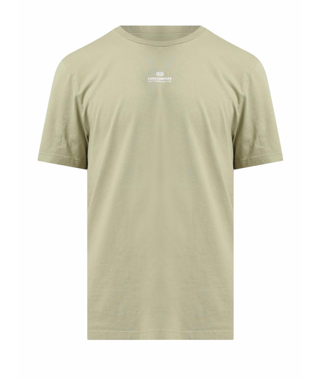 PARAJUMPERS Зеленая хлопковая футболка, фото 1