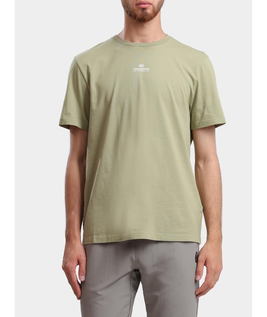 PARAJUMPERS Зеленая хлопковая футболка, фото 6