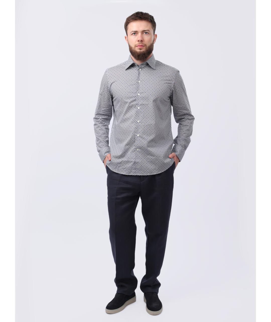 ETRO Серая хлопковая кэжуал рубашка, фото 2