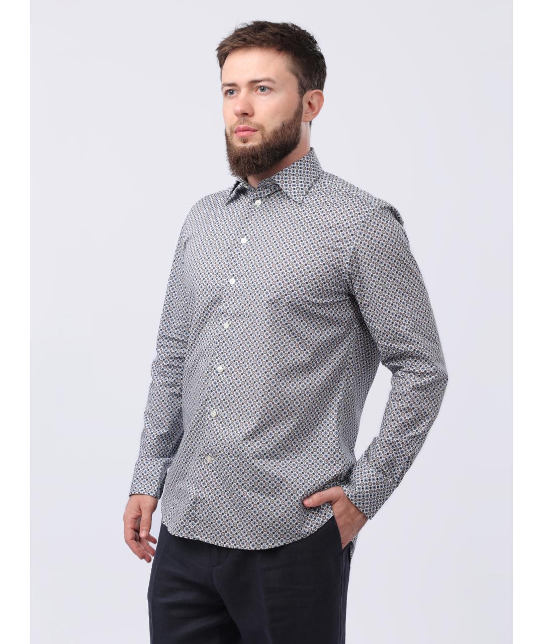 ETRO Серая хлопковая кэжуал рубашка, фото 3