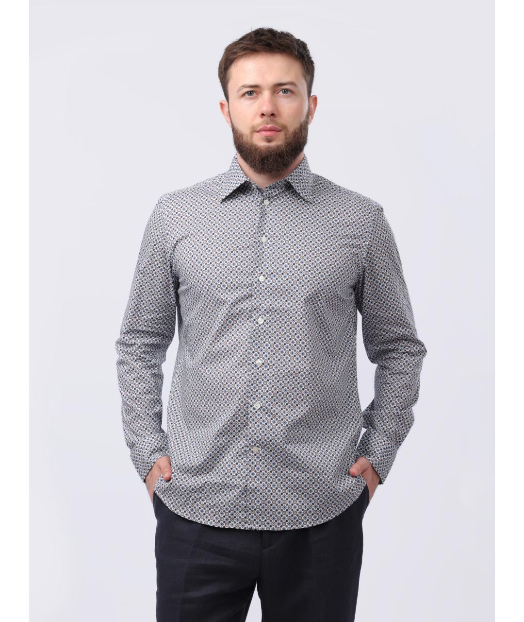 ETRO Серая хлопковая кэжуал рубашка, фото 7