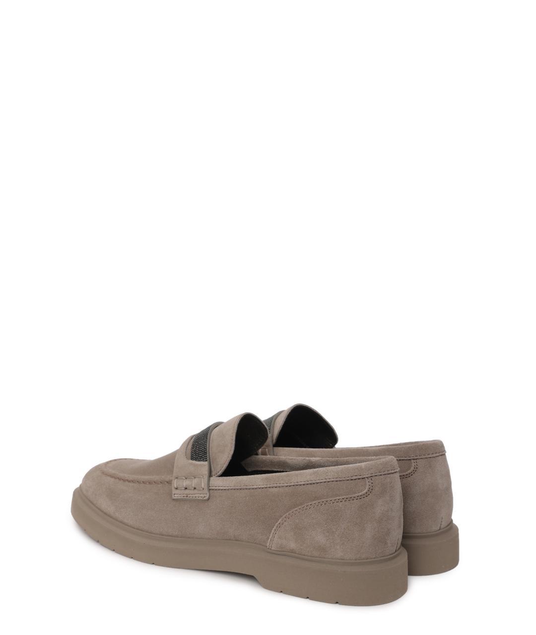 BRUNELLO CUCINELLI Бежевые замшевые лоферы, фото 3