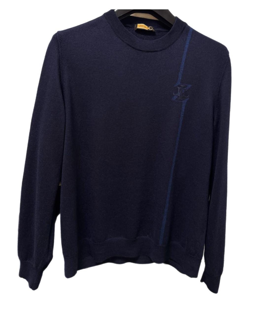 ZILLI Темно-синий джемпер / свитер, фото 5