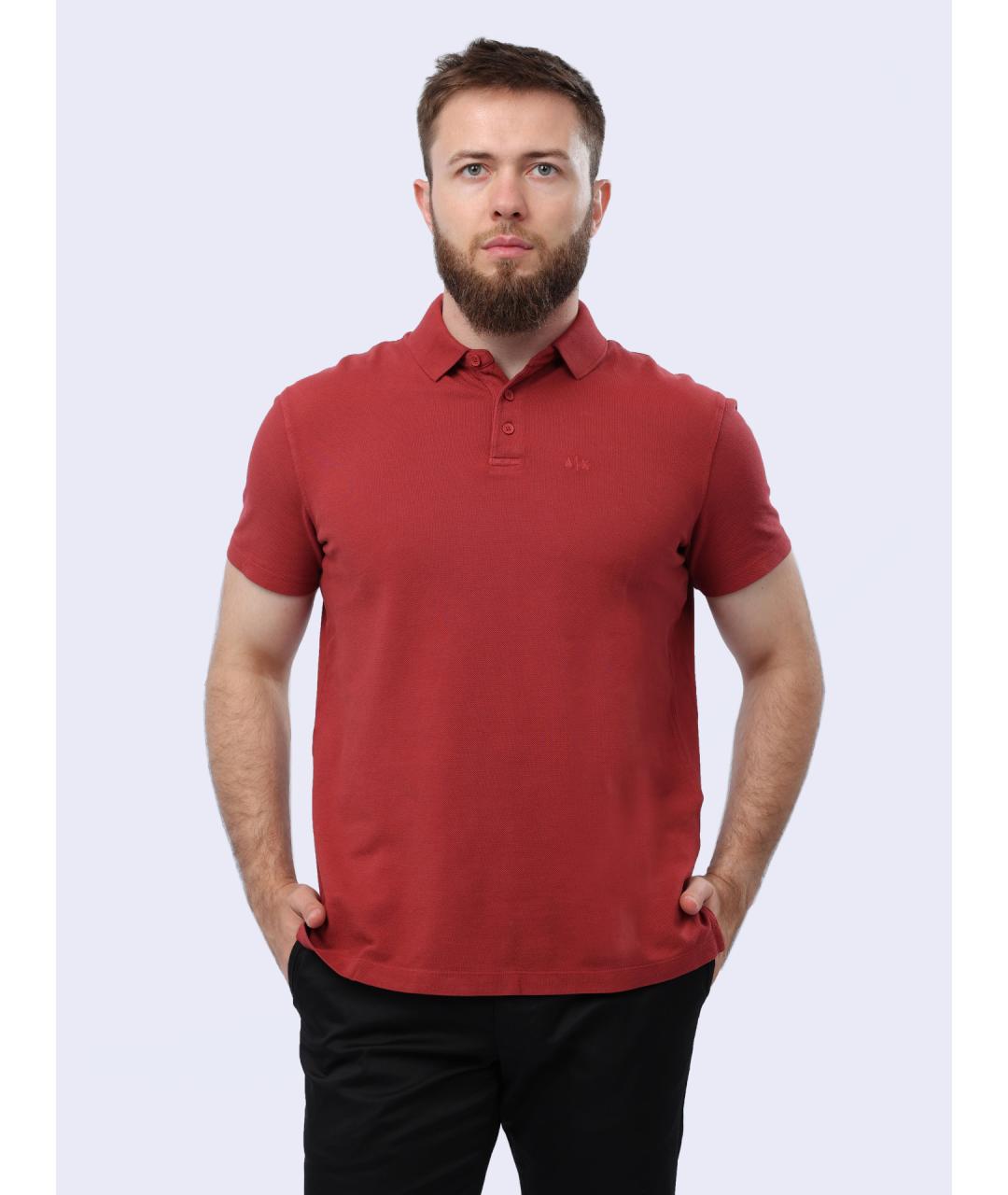 ARMANI EXCHANGE Красное хлопковое поло с коротким рукавом, фото 7
