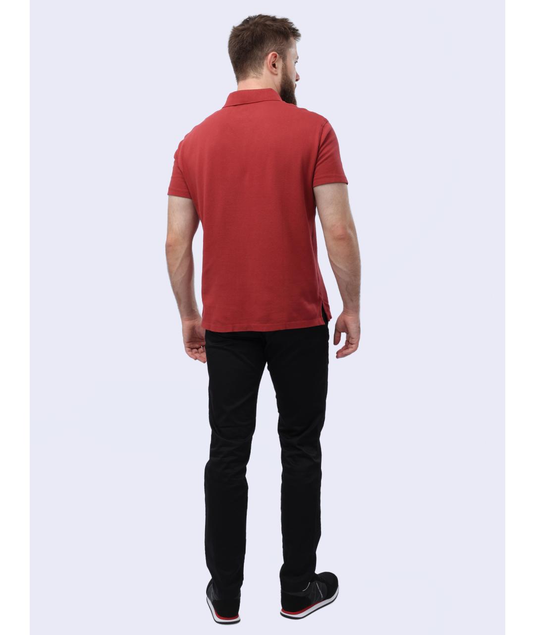 ARMANI EXCHANGE Красное хлопковое поло с коротким рукавом, фото 6