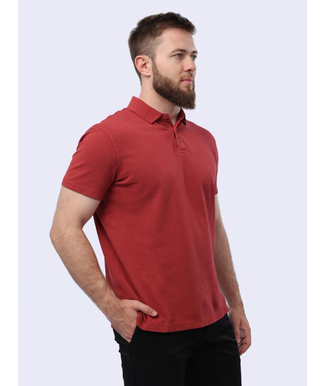 ARMANI EXCHANGE Красное хлопковое поло с коротким рукавом, фото 5