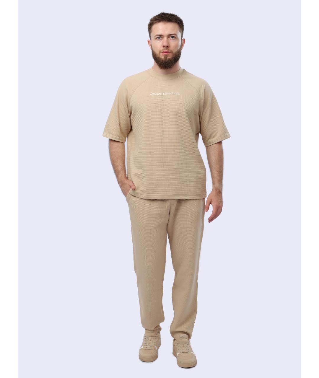ARMANI EXCHANGE Бежевая хлопковая футболка, фото 7