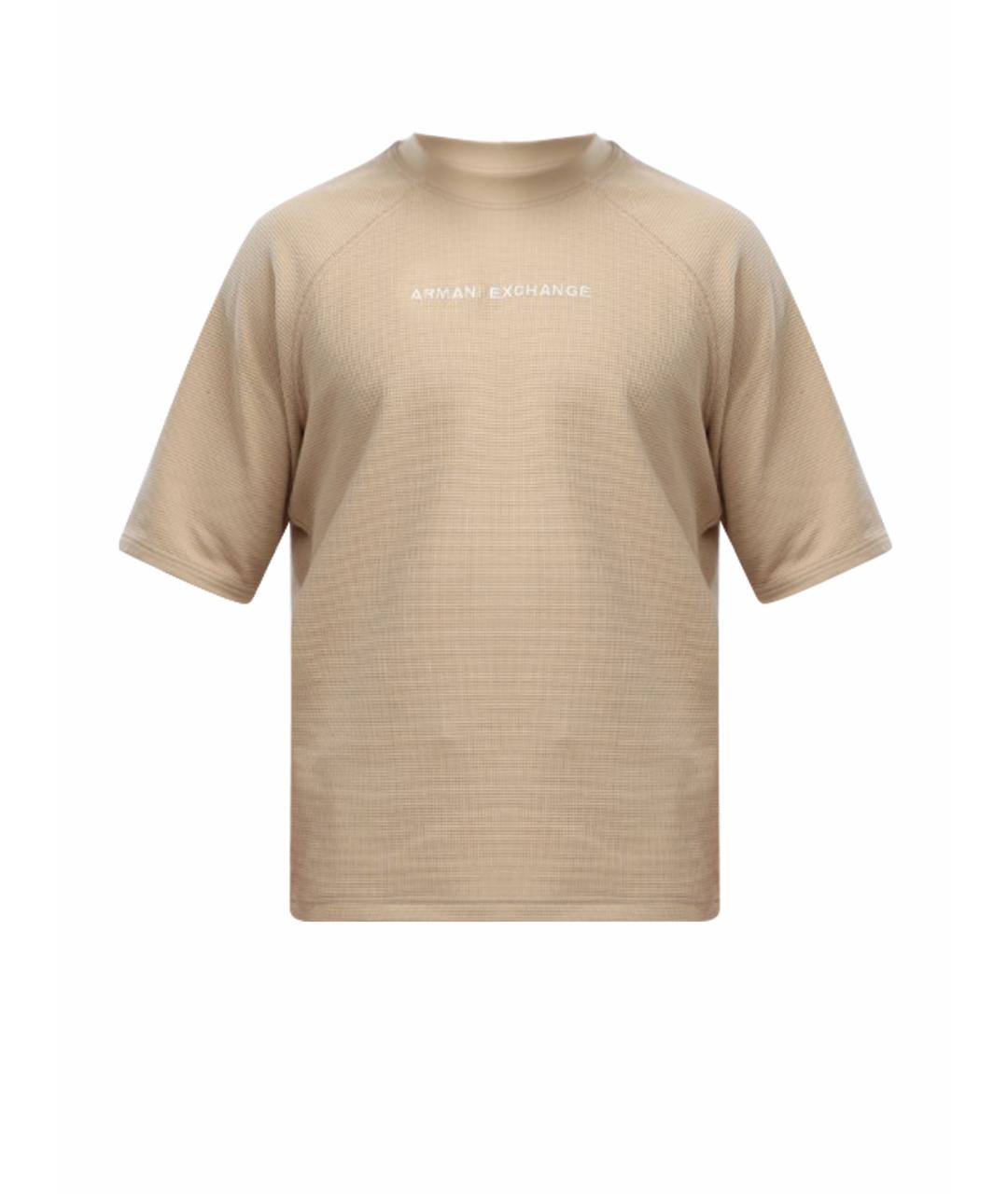 ARMANI EXCHANGE Бежевая хлопковая футболка, фото 1