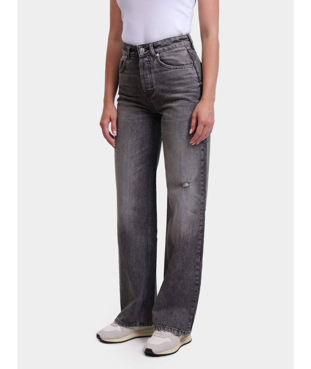 HUGO Серые хлопковые прямые джинсы, фото 3