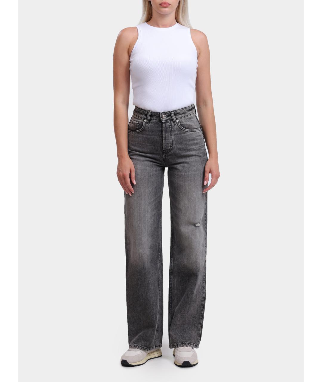 HUGO Серые хлопковые прямые джинсы, фото 2