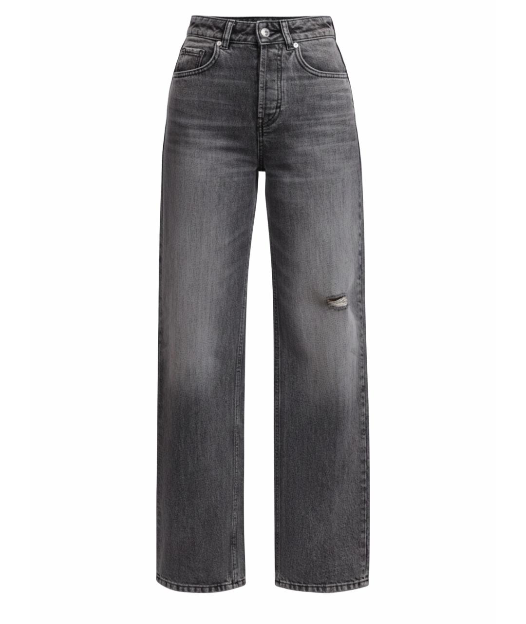 HUGO Серые хлопковые прямые джинсы, фото 1