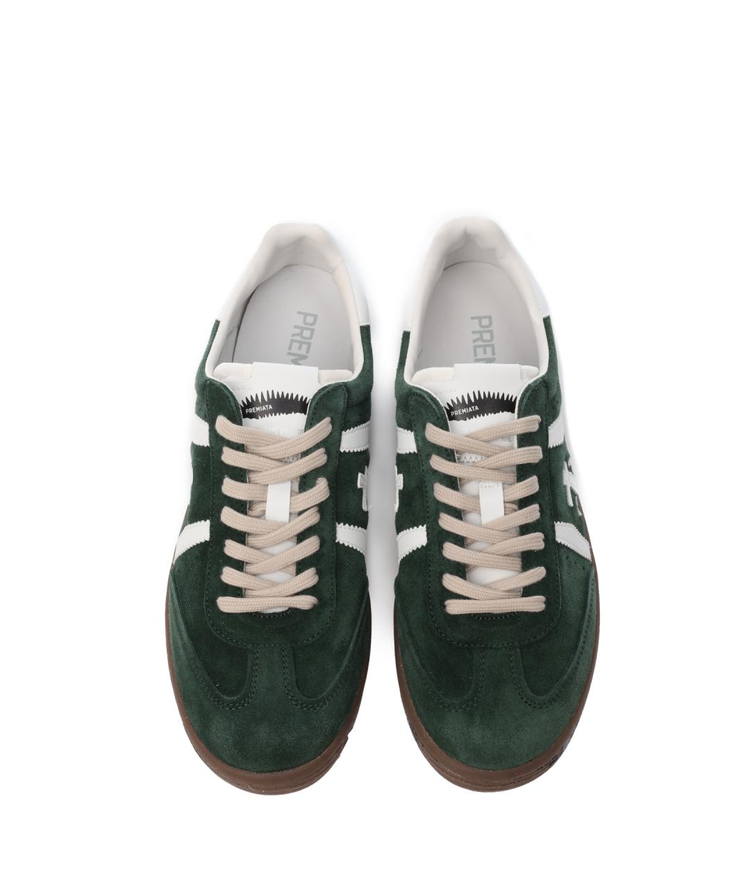 PREMIATA Зеленые замшевые низкие кроссовки / кеды, фото 5