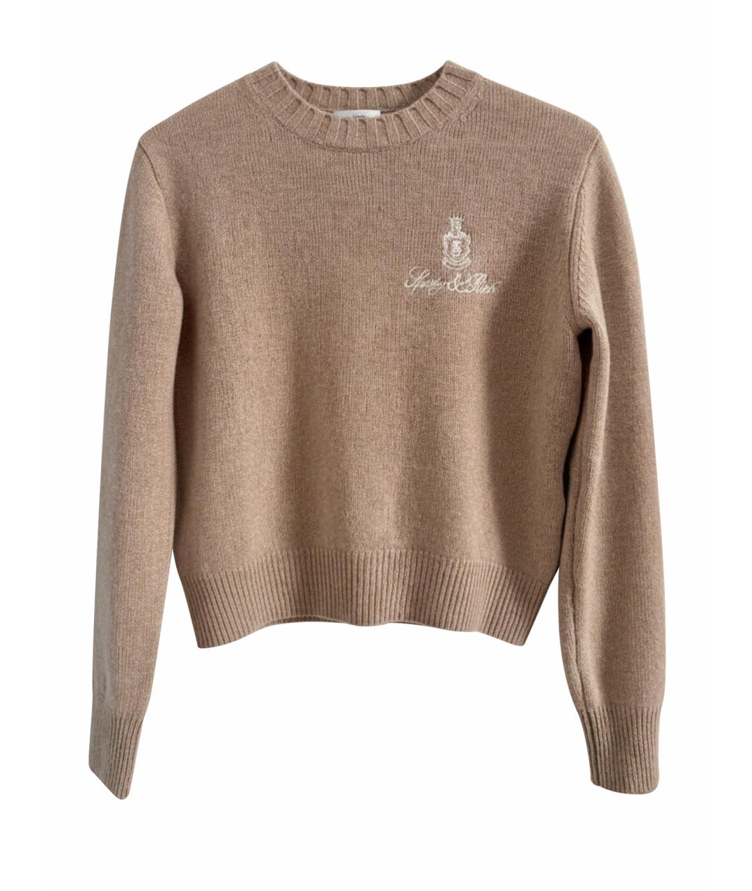 SPORTY AND RICH Бежевый кашемировый джемпер / свитер, фото 1