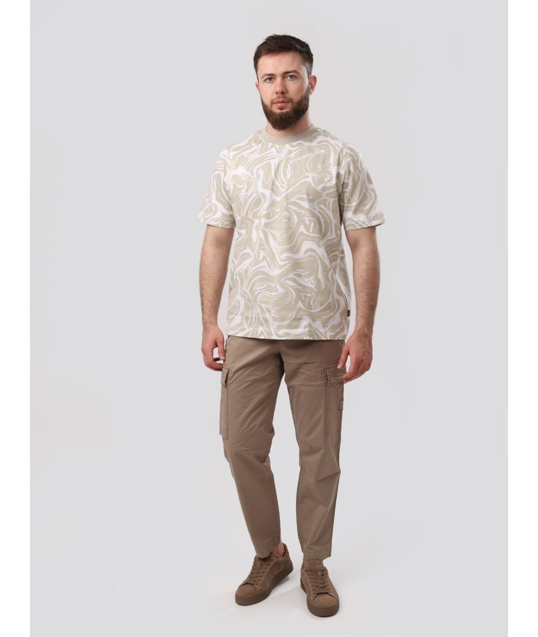 HUGO BOSS Бежевая хлопковая футболка, фото 2