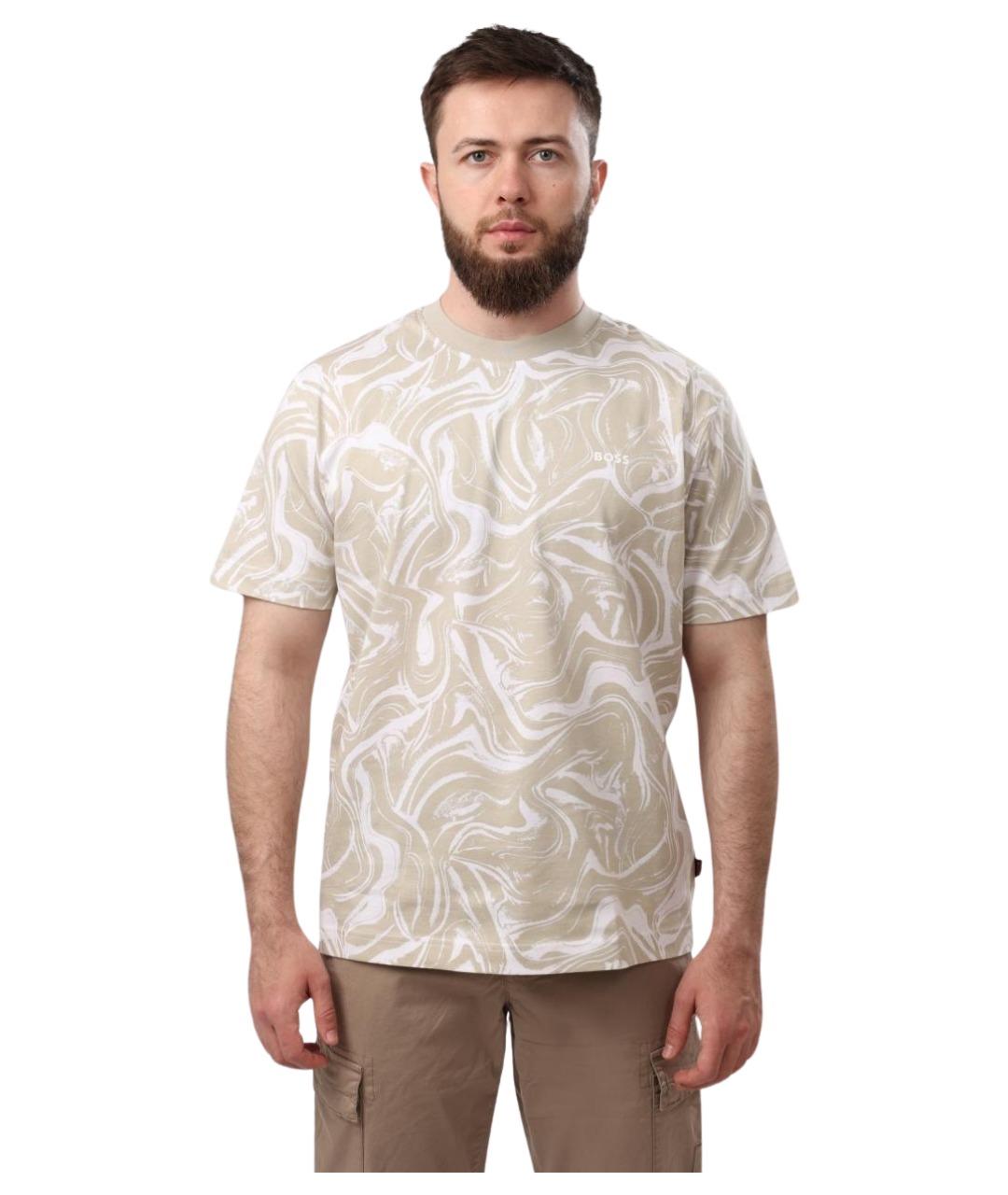 HUGO BOSS Бежевая хлопковая футболка, фото 1