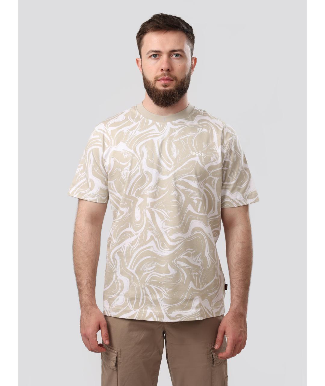 HUGO BOSS Бежевая хлопковая футболка, фото 7