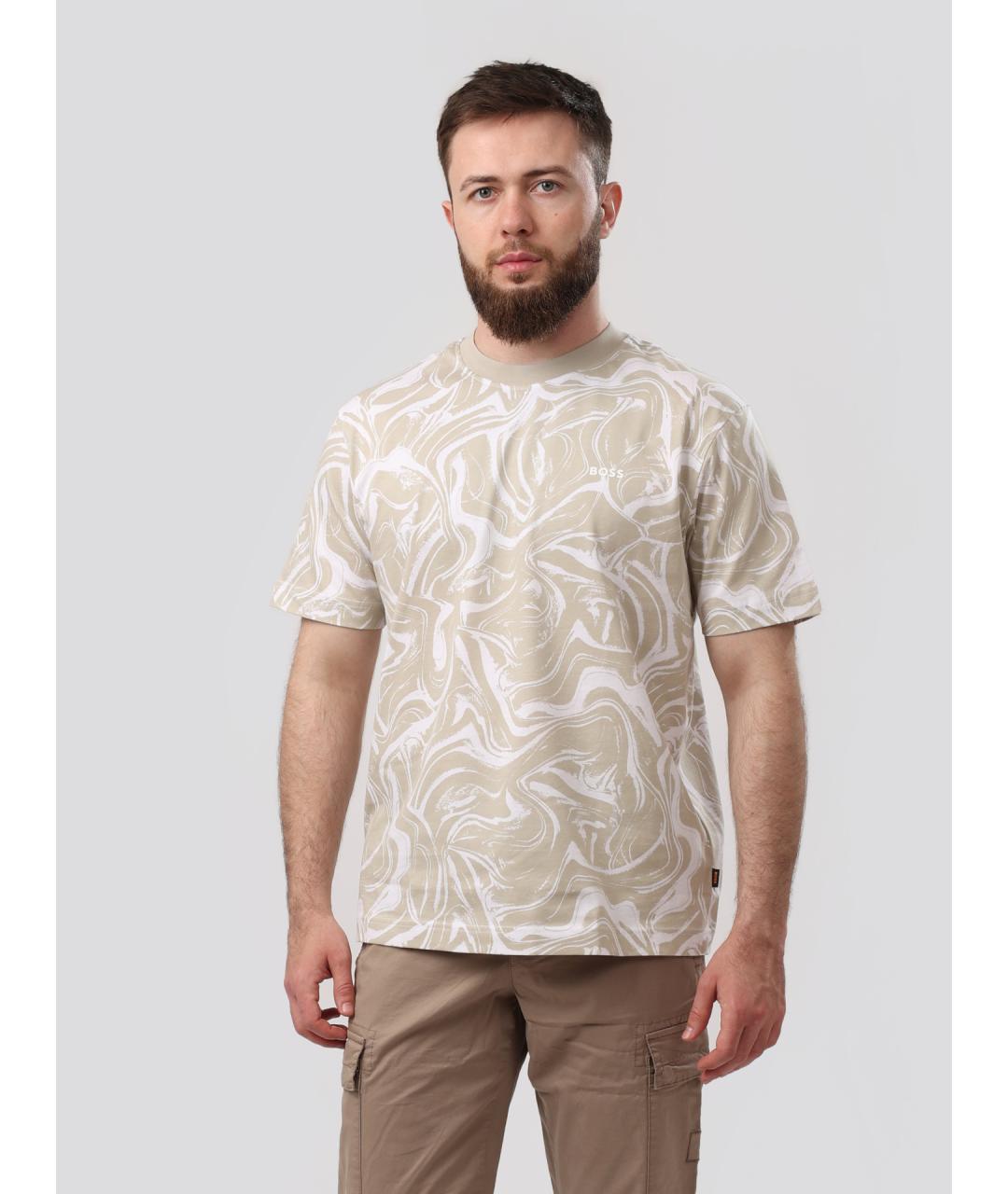 HUGO BOSS Бежевая хлопковая футболка, фото 3