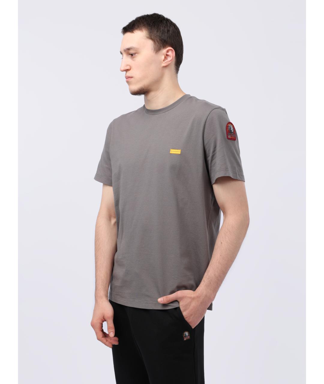 PARAJUMPERS Серая хлопковая футболка, фото 4