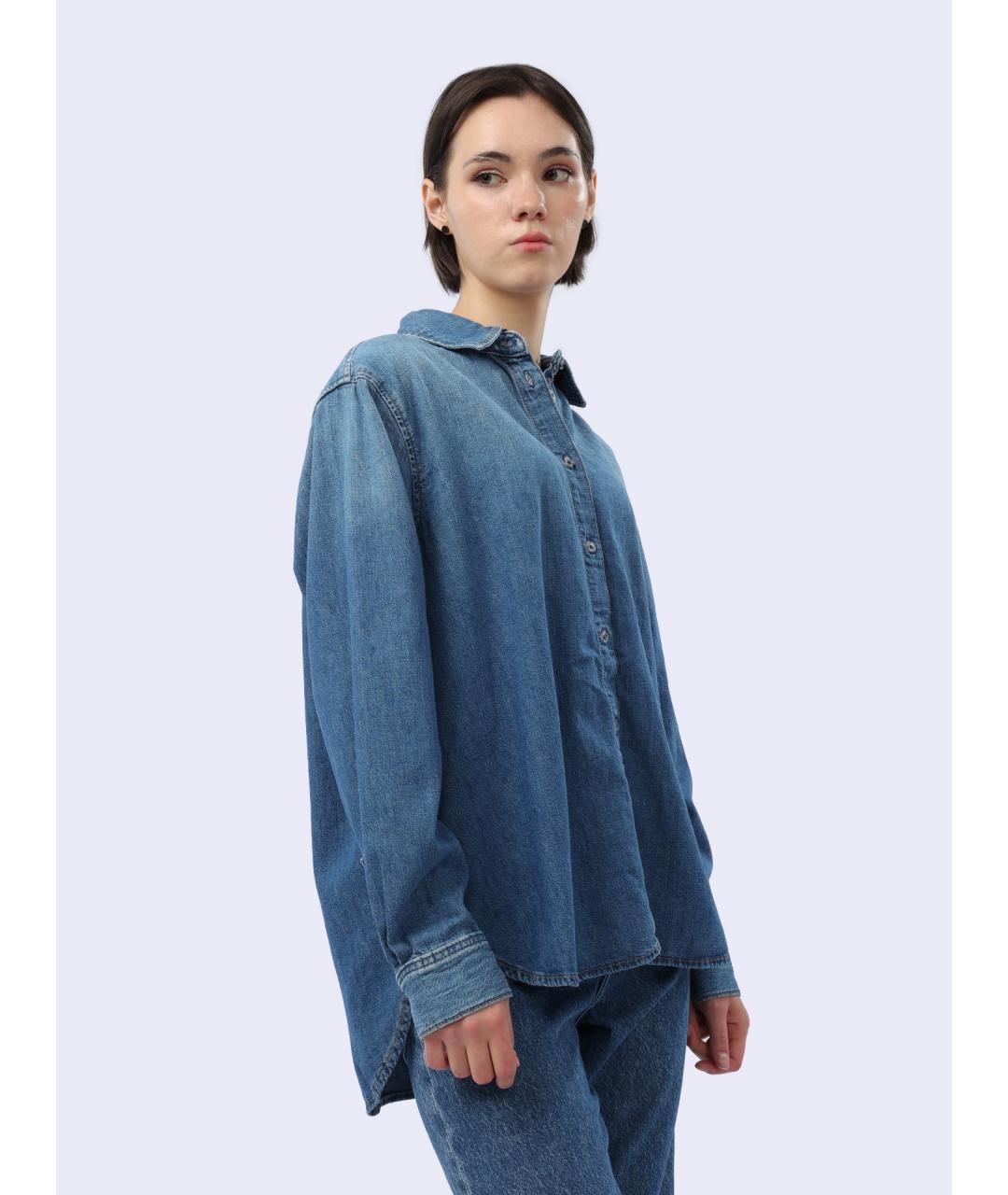 TOMMY HILFIGER Синяя хлопковая рубашка, фото 4