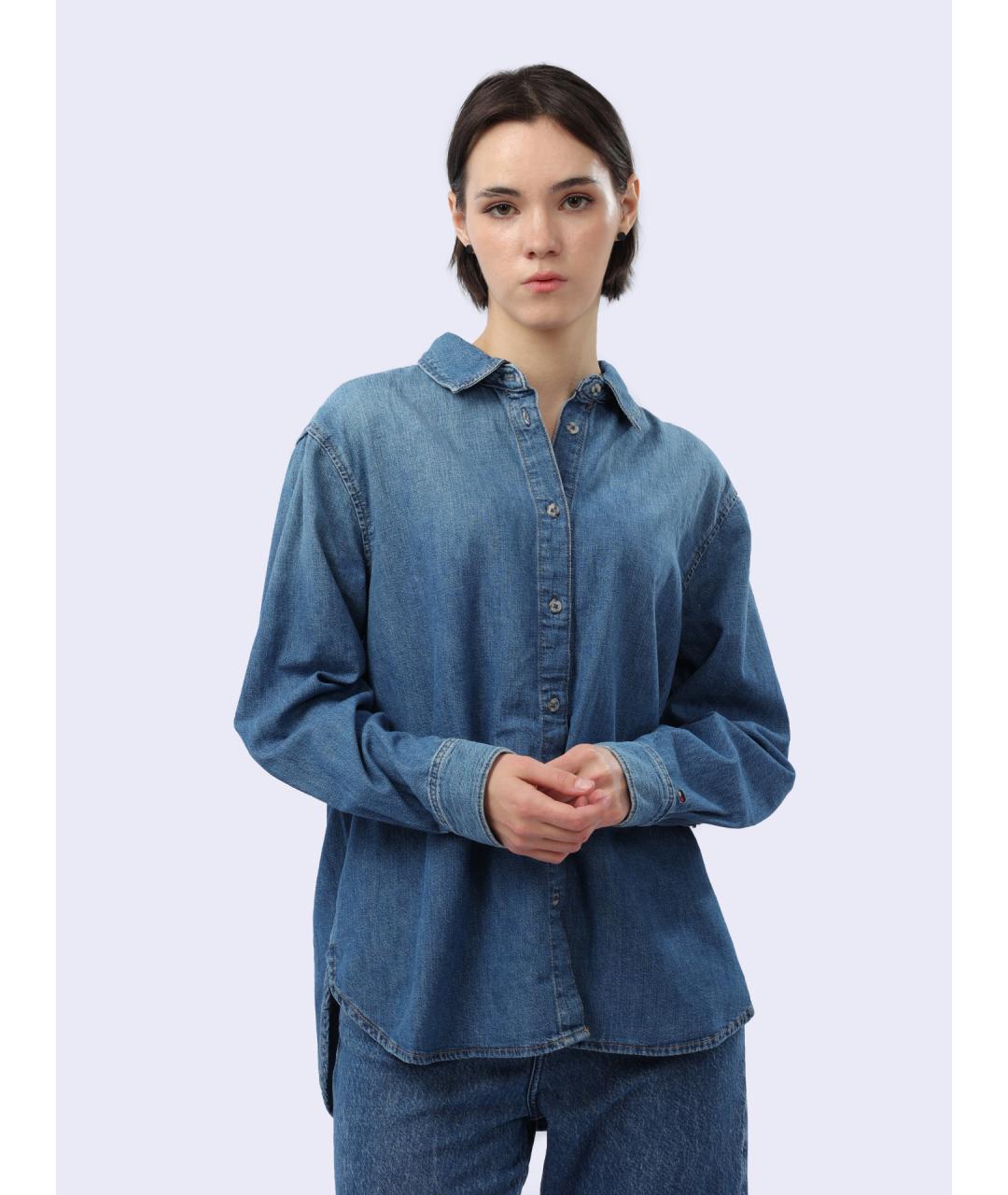 TOMMY HILFIGER Синяя хлопковая рубашка, фото 2