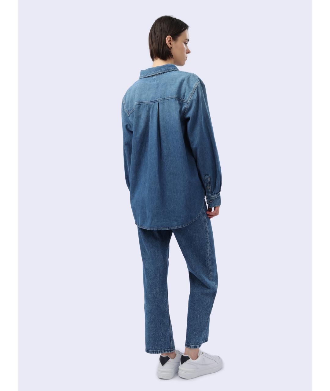 TOMMY HILFIGER Синяя хлопковая рубашка, фото 5