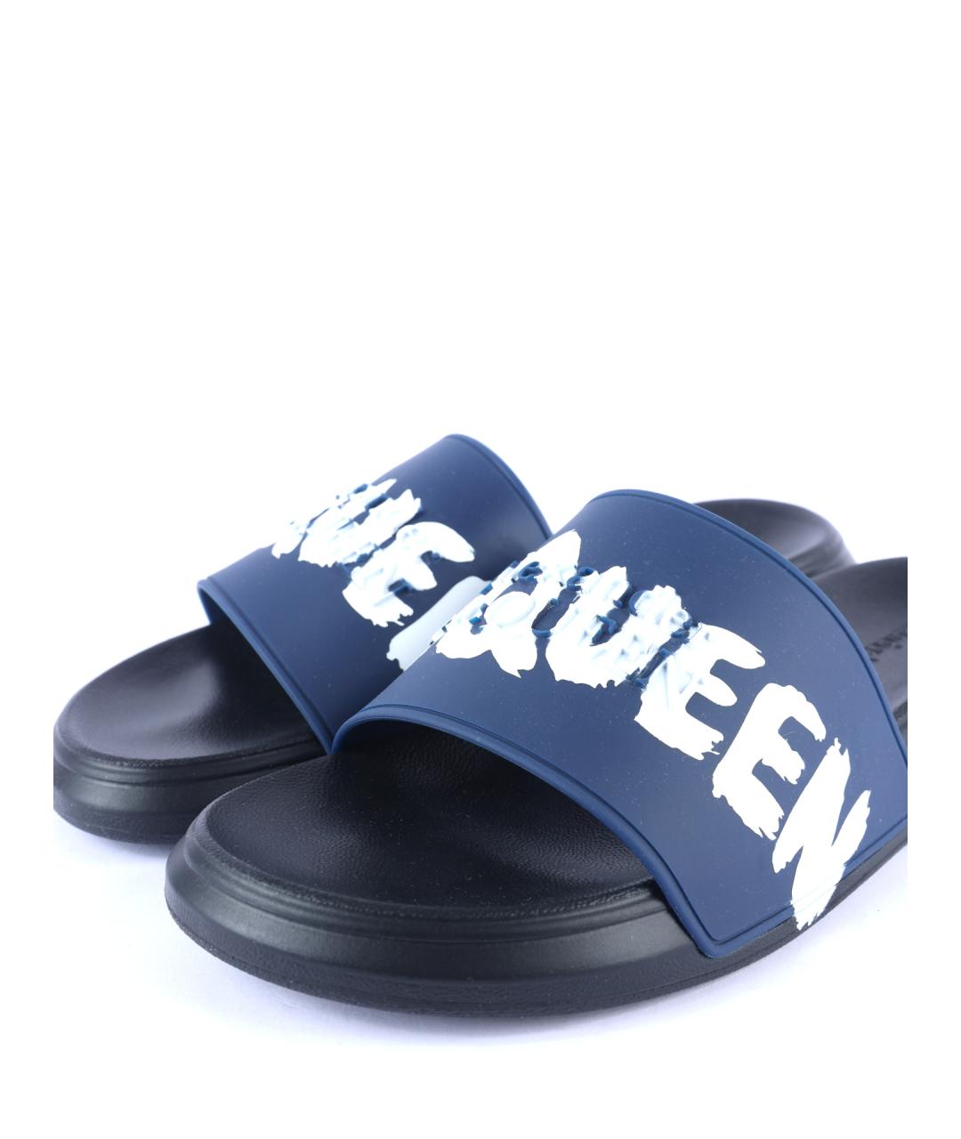 ALEXANDER MCQUEEN Темно-синие резиновые шлепанцы, фото 7