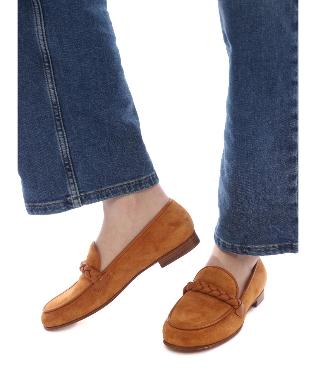 GIANVITO ROSSI Коричневые замшевые лоферы, фото 8