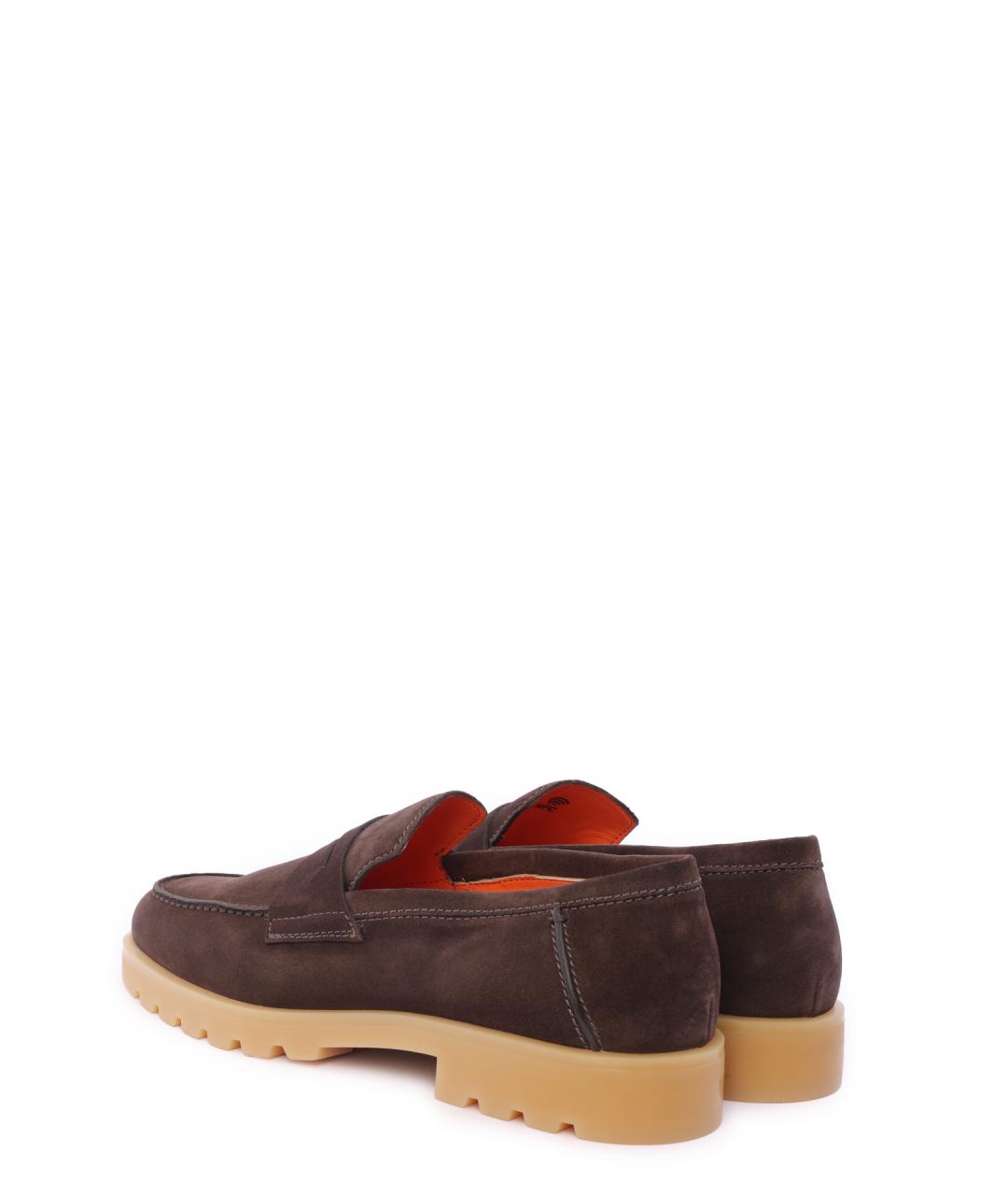 SANTONI Коричневые замшевые лоферы, фото 3