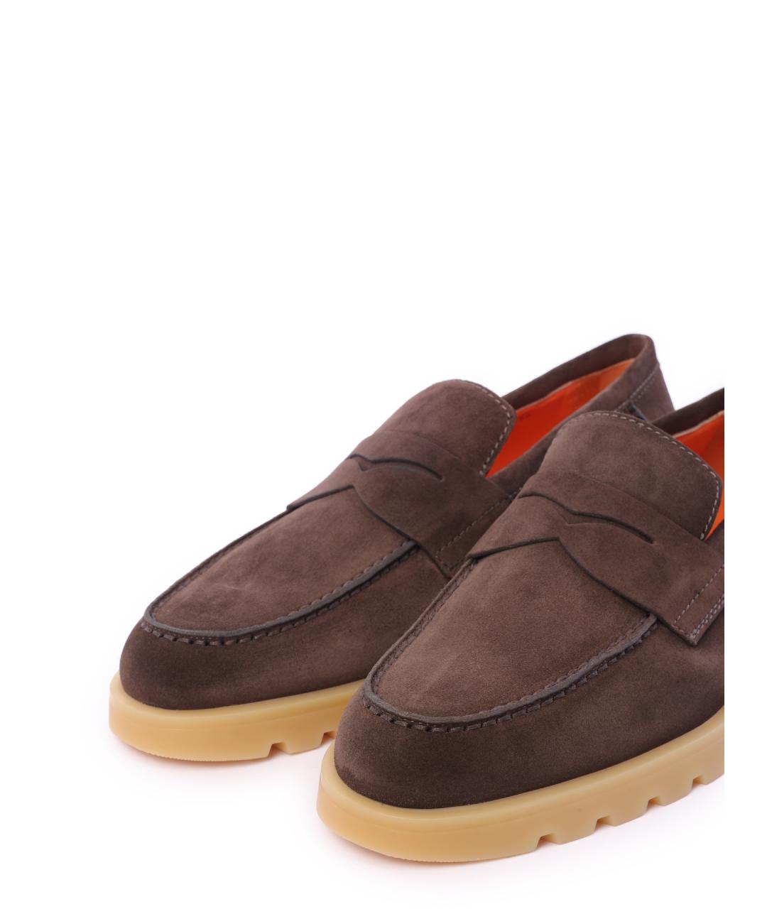 SANTONI Коричневые замшевые лоферы, фото 6
