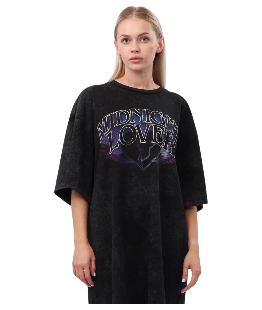 HUGO Черная хлопковая футболка, фото 2