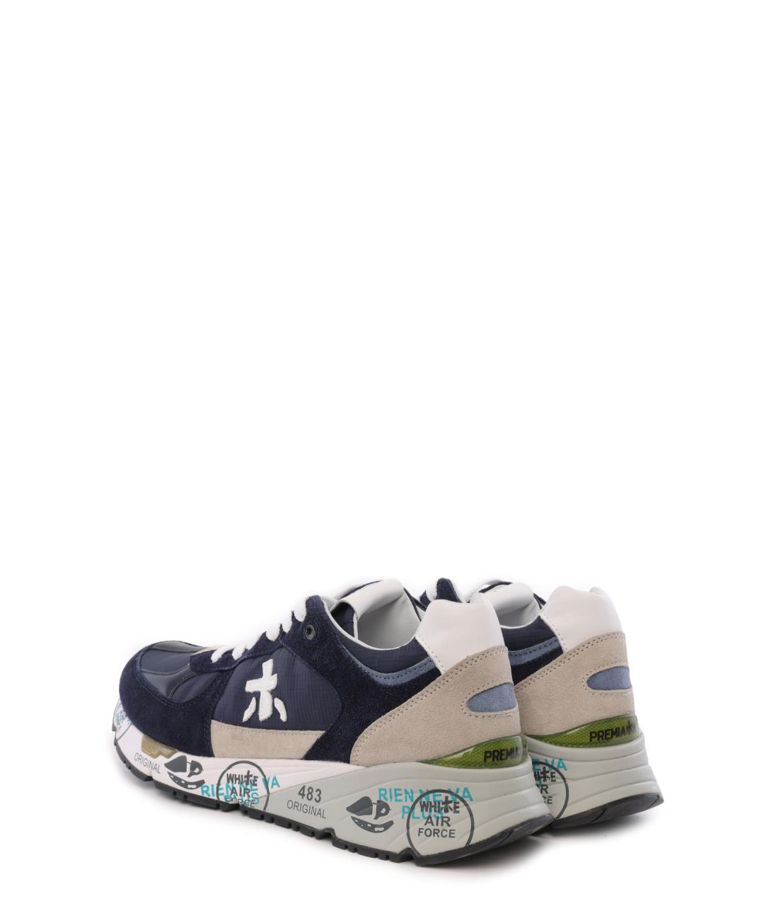 PREMIATA Синие текстильные низкие кроссовки / кеды, фото 3