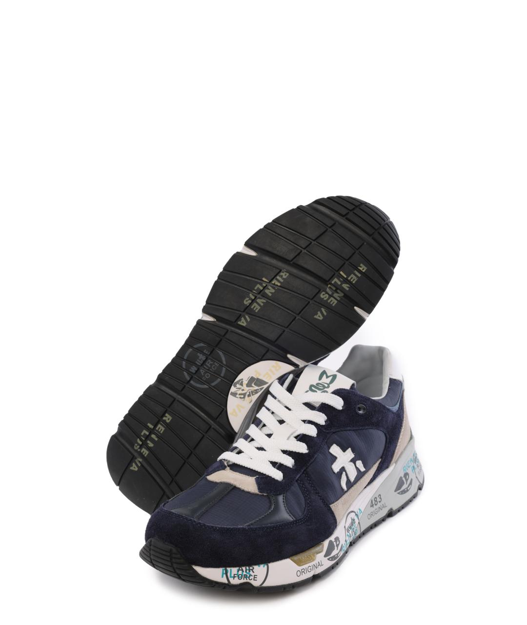 PREMIATA Синие текстильные низкие кроссовки / кеды, фото 4