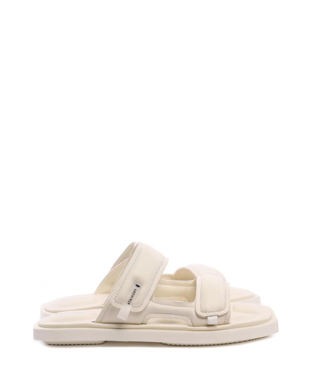 PREMIATA Белые кожаные шлепанцы, фото 6