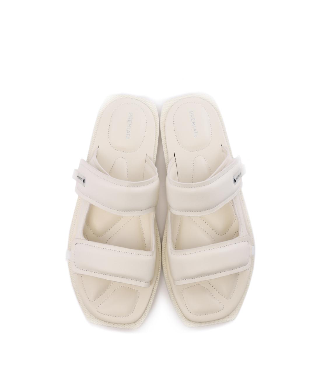PREMIATA Белые кожаные шлепанцы, фото 4