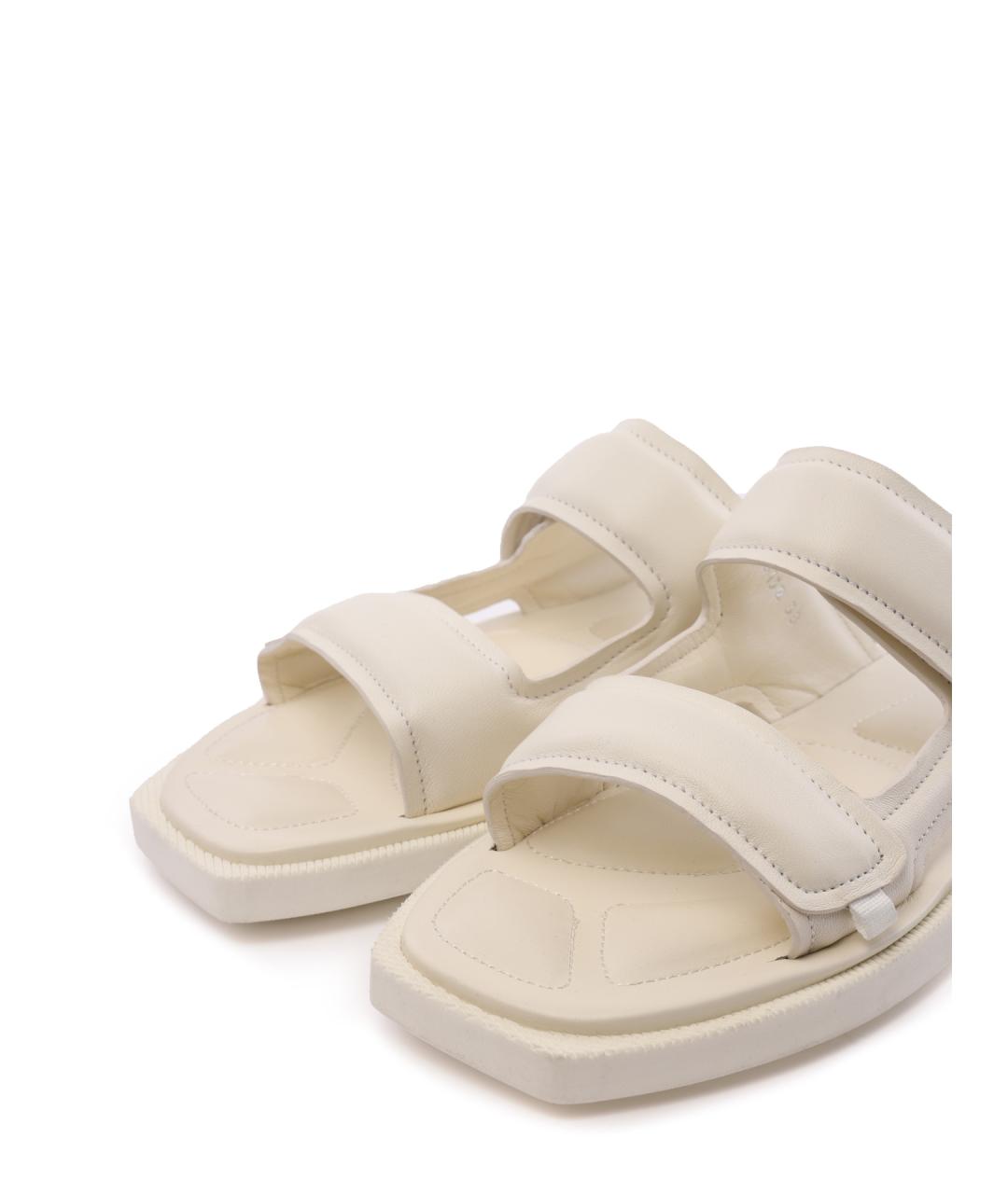 PREMIATA Белые кожаные шлепанцы, фото 5