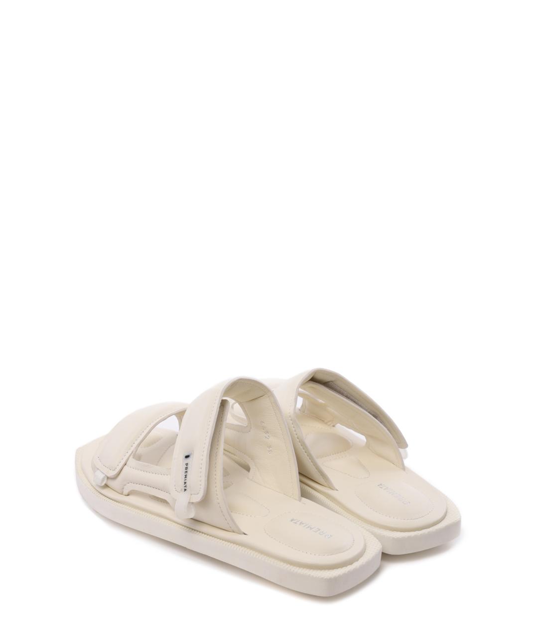 PREMIATA Белые кожаные шлепанцы, фото 3
