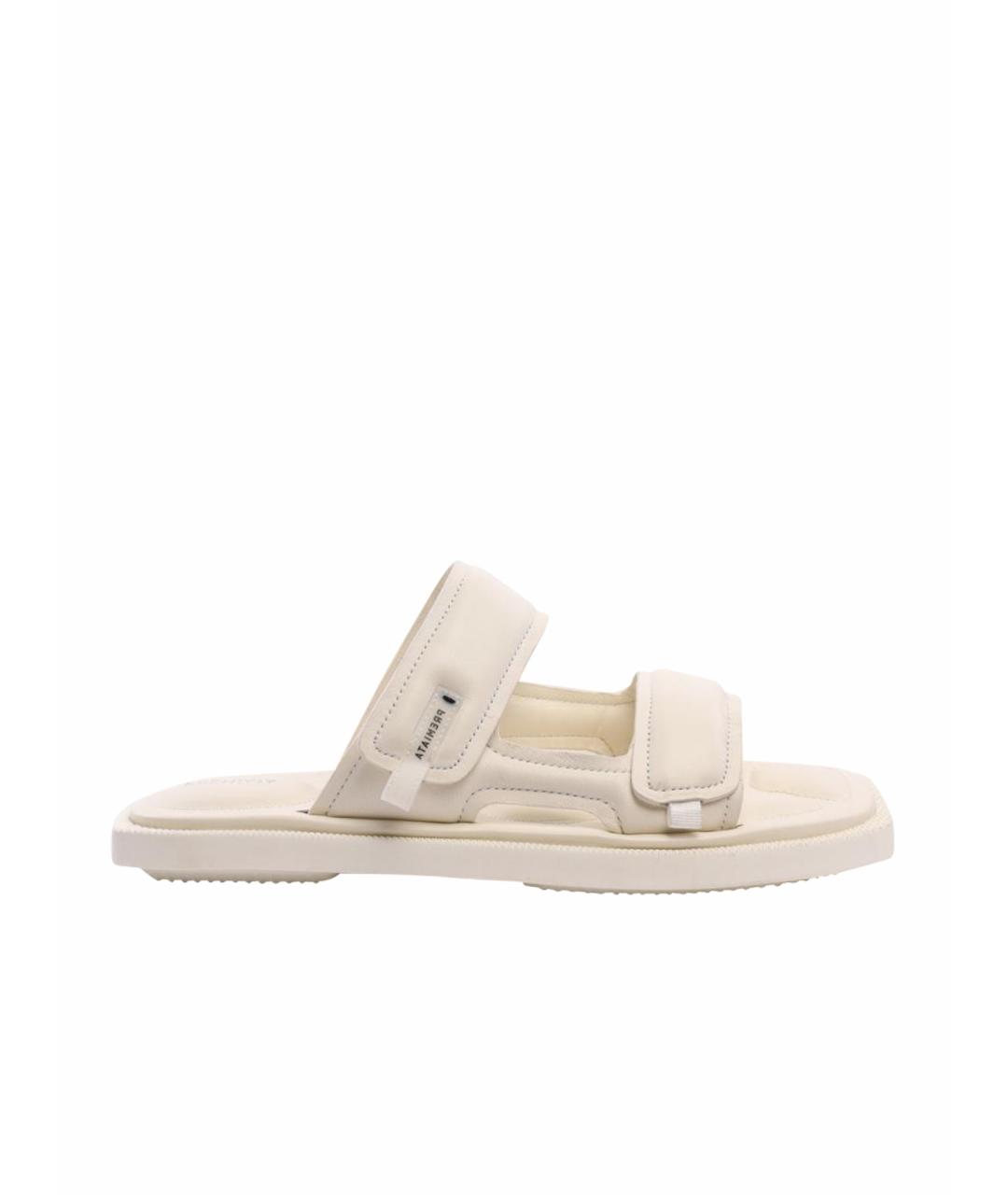 PREMIATA Белые кожаные шлепанцы, фото 1