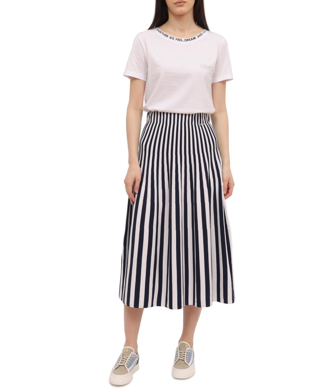 LIU JO Синяя юбка миди, фото 2