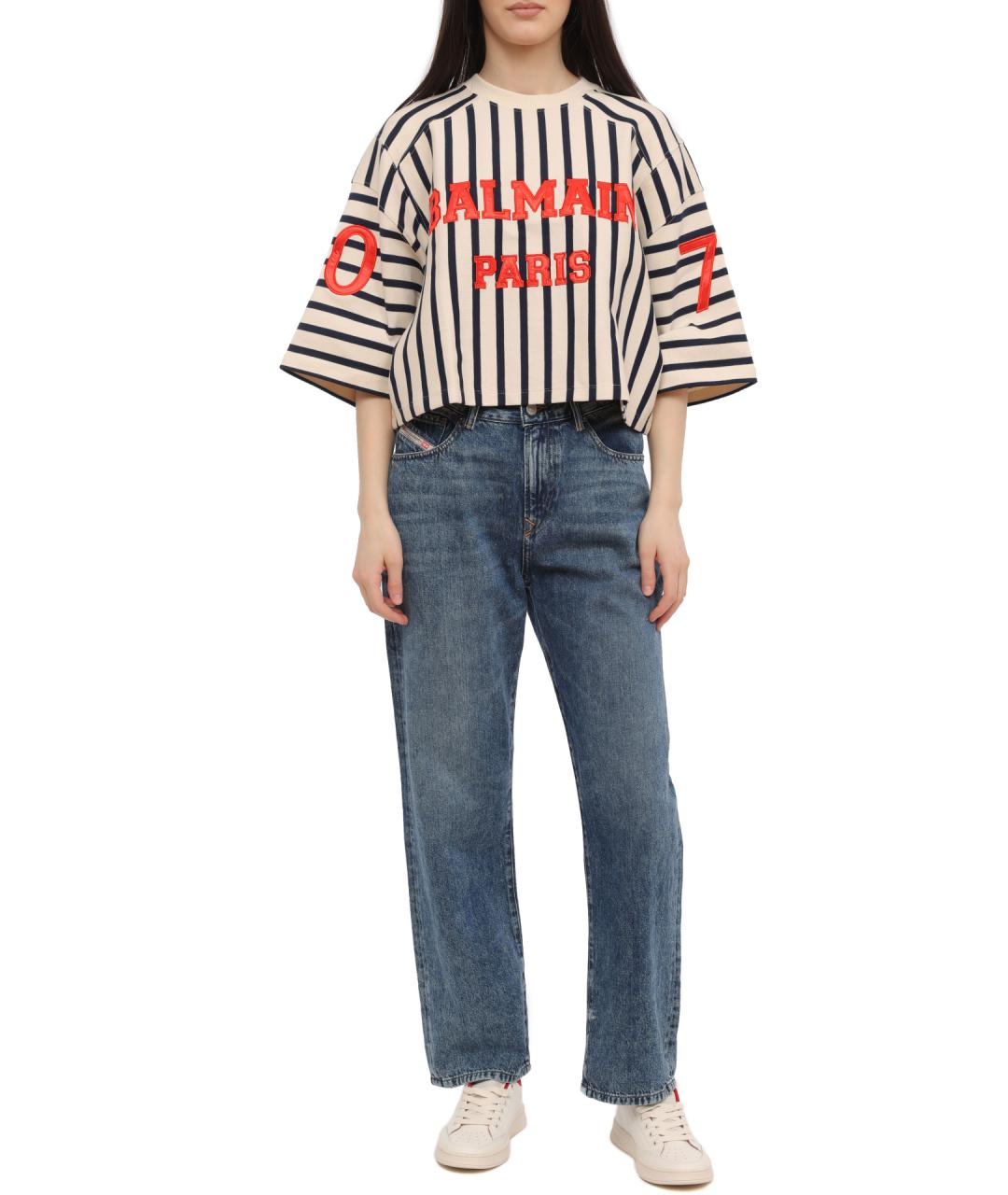 DIESEL Синие хлопковые прямые джинсы, фото 1