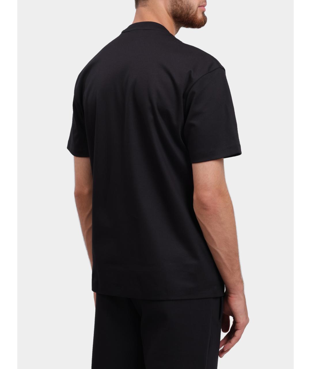HUGO Черная хлопковая футболка, фото 4