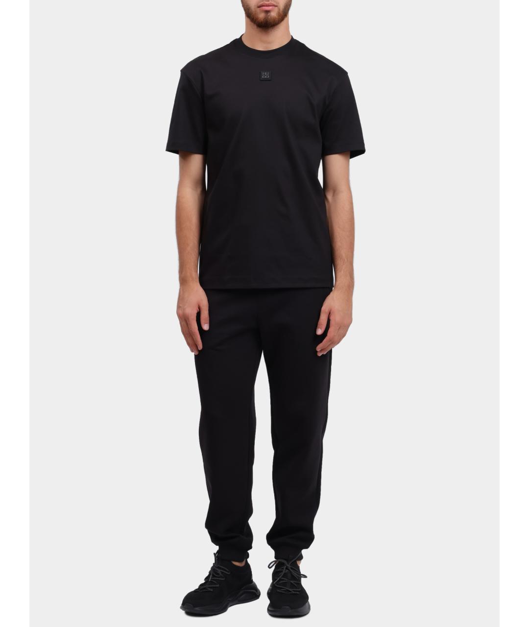 HUGO Черная хлопковая футболка, фото 2