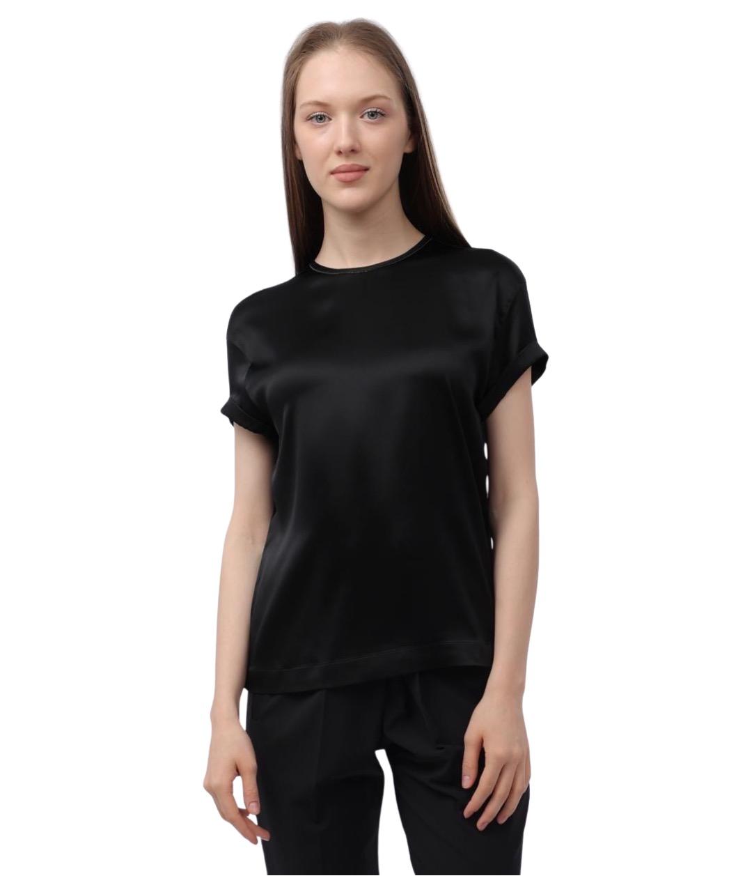 BRUNELLO CUCINELLI Черная шелковая майка, фото 1