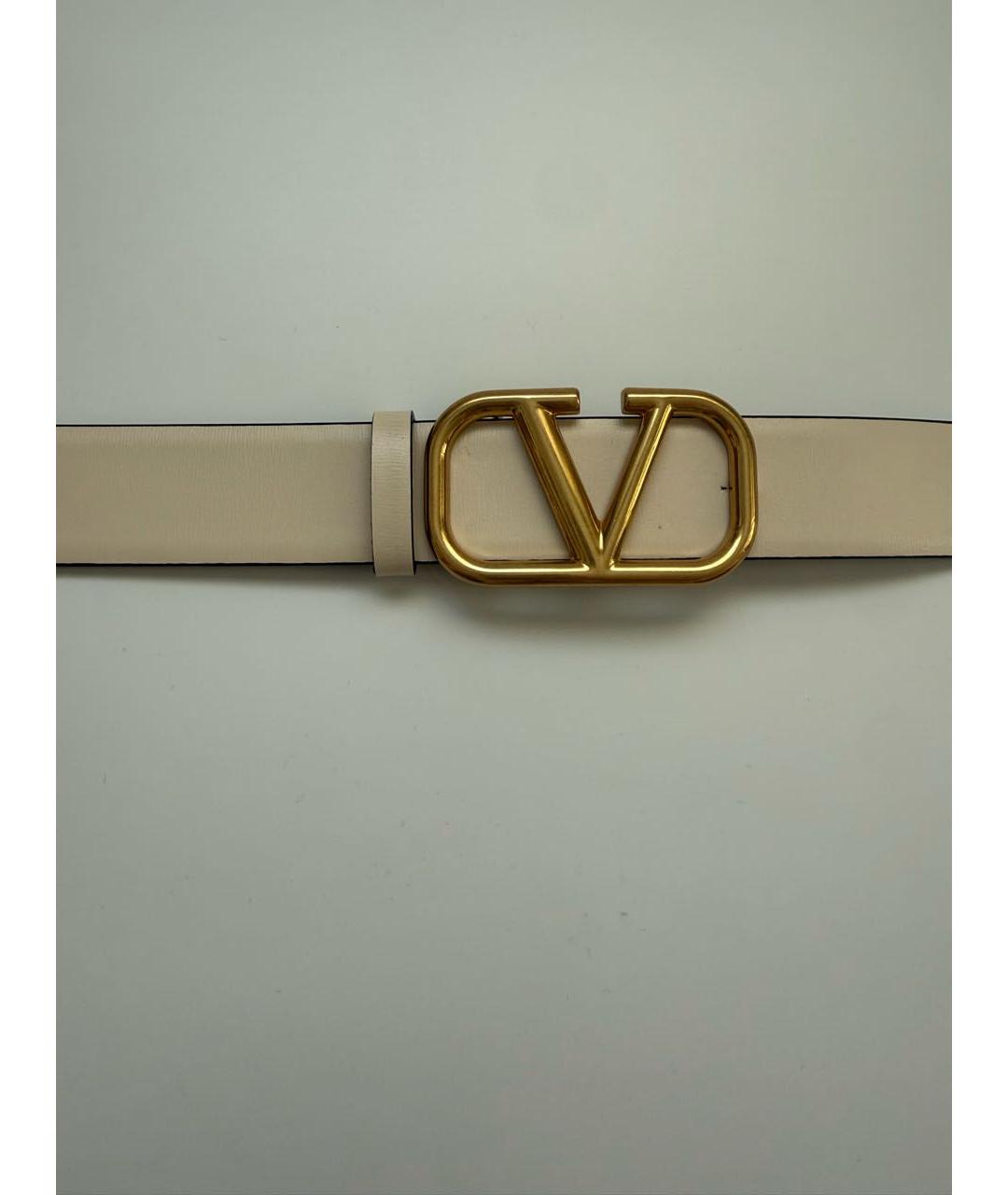 VALENTINO Белый кожаный ремень, фото 2
