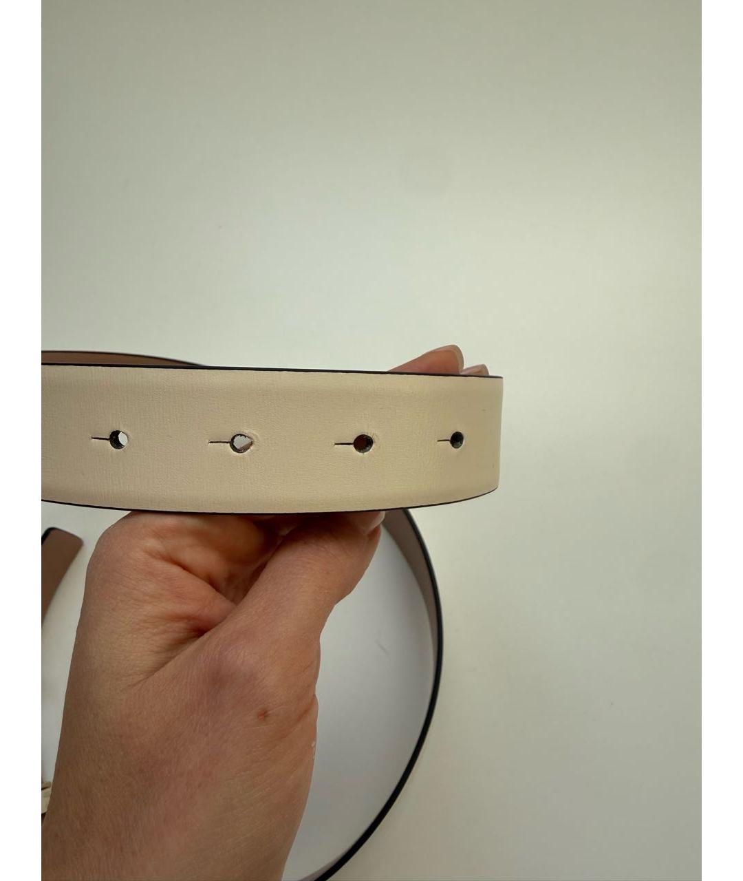 VALENTINO Белый кожаный ремень, фото 4