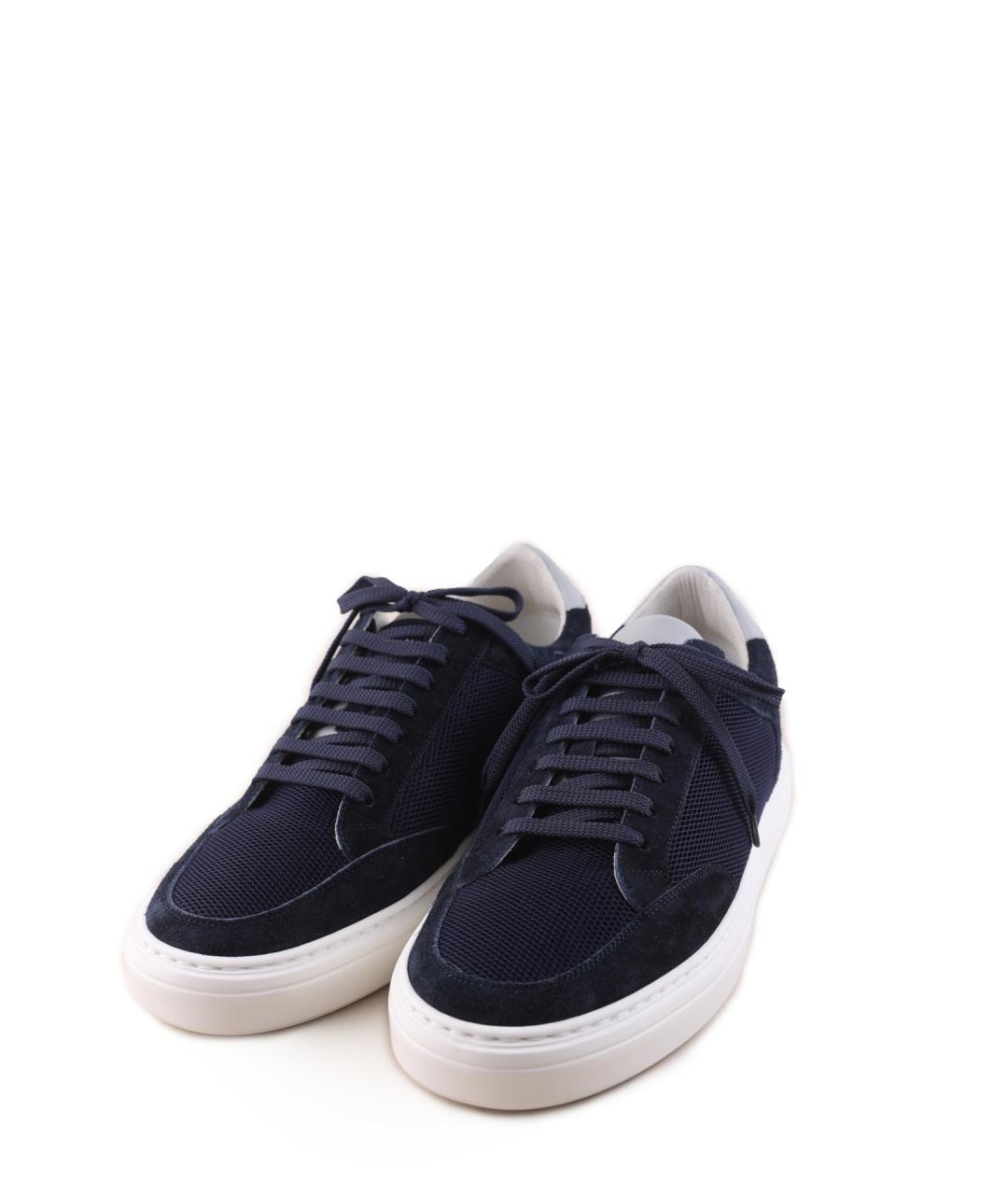 BRUNELLO CUCINELLI Синие текстильные низкие кроссовки / кеды, фото 2