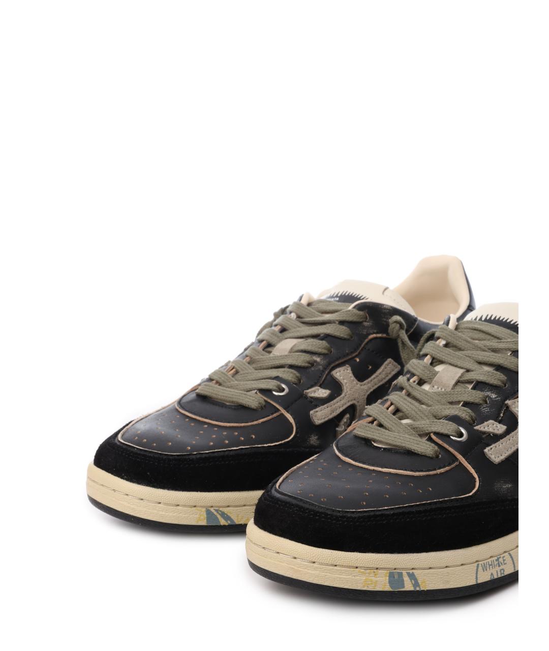 PREMIATA Черные кожаные низкие кроссовки / кеды, фото 6