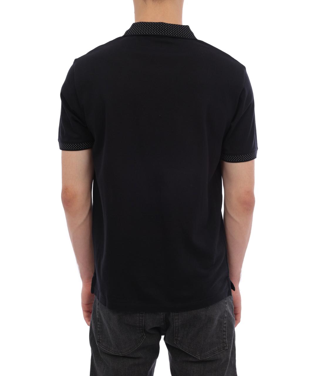 EMPORIO ARMANI Синее хлопковое поло с коротким рукавом, фото 5